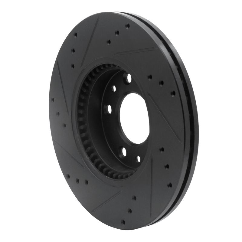 Ford Fusion Brake Rotor (1) - Front Right - R1 Concepts - Drilled & Slotted - Black - `06-`13